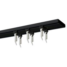 500 cm Double Black Aluminium Ceiling Track with Gliders and Curtain Hooks KOWALSKI