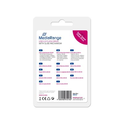 6. MediaRange MR919 USB Flash Drive 256GB USB Type-A 3.2 Gen 1 (3.1 Gen 1) Black, Silver