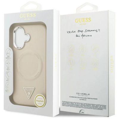 8. Guess Triangle Logo MagSafe Case for iPhone 17 - Beige
