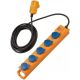 Brennenstuhl 1159900805 5 m power strip 5 x network sockets Outdoor Black, Blue, Yellow