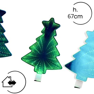 3. DECORATIVE LAMPS OUTDOOR PATH STICK 3 PCS CHRISTMAS TREE MIRROR