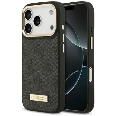 Guess 4G Logo Plate MagSafe Case for iPhone 18 Pro Max / 17 Pro Max – Black