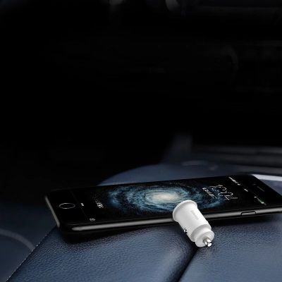 8. Baseus Grain Car Charger CCALL-ML01 mini charger 2x USB-A 3.1A - black