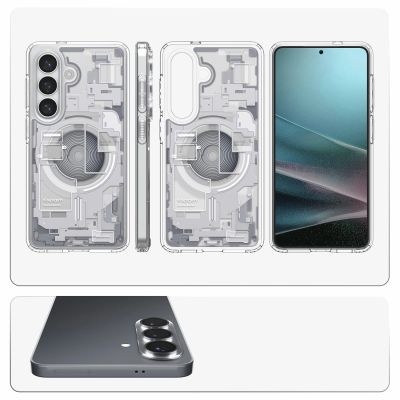 16. Spigen Ultra Hybrid Mag MagSafe Case for Samsung Galaxy S26 Zero One - Clear and White