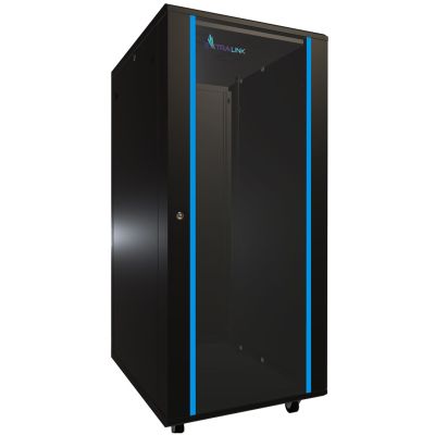 2. Extralink Rack Cabinet 27U 600x800 Black Floor Standing