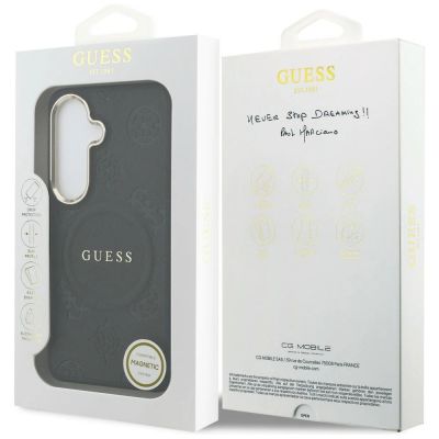 8. Guess Saffiano Peony Embossed Ring MagSafe case for Samsung Galaxy S26+ - black