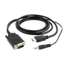 GEMBIRD A-HDMI-VGA-03-6 adapter (HDMI M - D-Sub (VGA), 3.5 mm stereo jack M; 1.8 m; black)