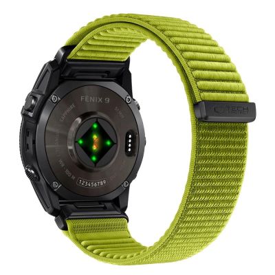 2. Tech-Protect NylonLoop Band for Garmin Fenix 5X / 5X Plus / 6X / 6X Pro / 7X / 8 / 8 Pro / 9 / 9 Pro (51 mm) – Lime Green
