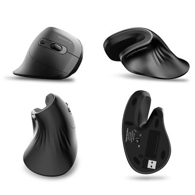 8. Wozinsky WWM-1076 Wireless Vertical Ergonomic Mouse 3600 DPI - Black