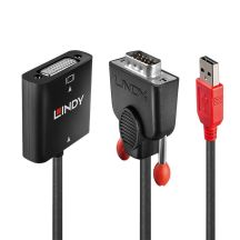 Lindy 38184 0.2m DVI-D VGA (D-Sub) + USB Cable Adapter Black, Orange