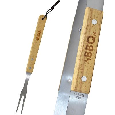26. 3-in-1 BBQ Utensil Set with Wooden Handle