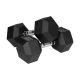 3. HEX 2x15 kg rubber-coated cast iron dumbbells REBEL ACTIVE