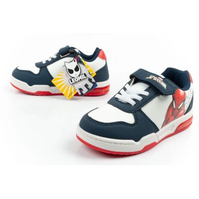 8. Leomil children's sports shoes Spiderman sneakers lightweight with velcro LED white