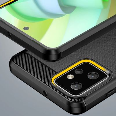 6. Carbon Case for Motorola Moto G Power 2023 flexible silicone carbon cover black