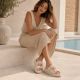 6. Beige leather wedge sandals Vinceza 88045