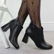 7. Elegant black leather ankle boots with a block heel, Jezzi OLI21-2