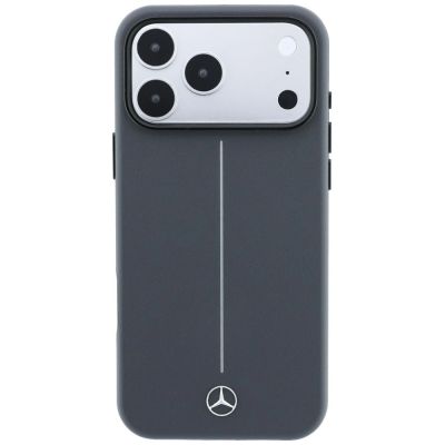 3. Mercedes Leather Semi Wrap with Iconic Line MagSafe Case for iPhone 18 Pro / 17 Pro - Dark Gray