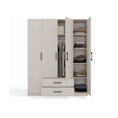 4. ROMANA WARDROBE 160X205 CASHMERE WITHOUT MIRROR SET