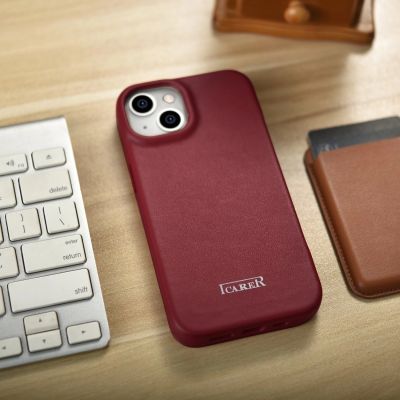 25. iCarer CE Premium Leather Folio Case iPhone 14 Plus Magnetic Flip Leather Folio Case MagSafe Red (WMI14220715-RD)