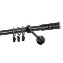 Single Curtain Pole Ø 19 mm, Black, 480 cm, Techno, with Rings – KOWALSKI
