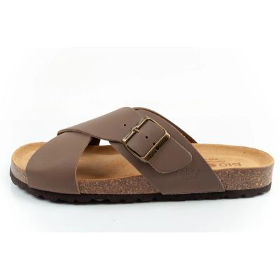 3. Bio Bio shoes men's slippers, profiled flip-flops, natural leather, brown