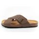 3. Bio Bio shoes men's slippers, profiled flip-flops, natural leather, brown