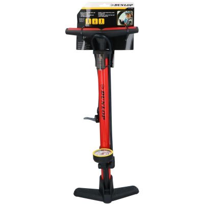 29. DUNLOP WORKSHOP BICYCLE PUMP 230 PSI (16 Bar) WITH MANOMETER RED