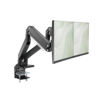 8. Double desk arm with 2xLCD clamp with gas spring, max. 2x35" and 15kg
