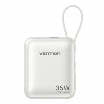 2. Vention 10000mAh 35W PD Power Bank with Built-in USB-C Cable Beige
