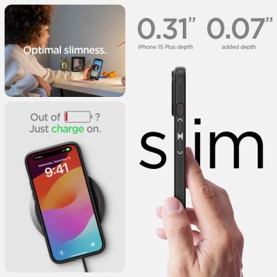 14. Spigen Liquid Air Case for iPhone 15 Plus - Matte Black