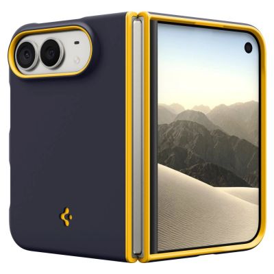 2. Spigen Nano Pop MagSafe iPhone Duo Case - Navy Blue and Yellow