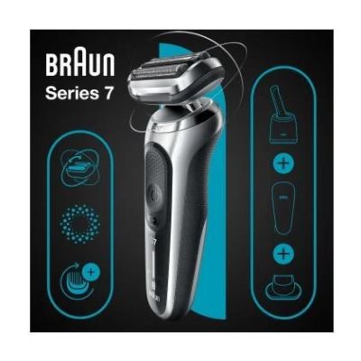 2. Braun Series 7 71-S7200c Foil Shaver Trimmer Black, Silver