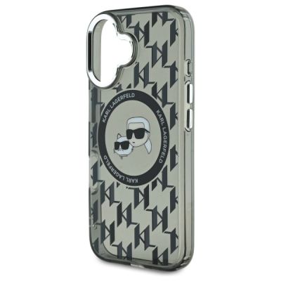 6. Karl Lagerfeld IML Monogram Karl & Choupette Head MagSafe iPhone 16 Case - Black