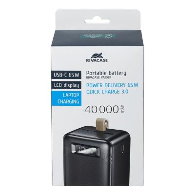 20. Rivacase VA1084 Lithium Polymer (LiPo) Power Bank 40000 mAh Black