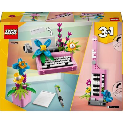8. LEGO Creator 3-in-1 31169 – Typewriter with Flowers