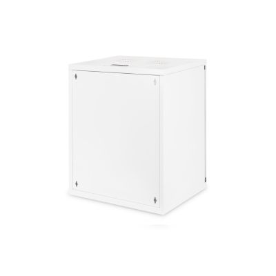 2. Digitus 19" 12U wall-mounted network cabinet 540x400, glass door, gray, undivided, unassembled, 60kg