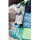 2. Edelrid 737930106020 Climbing Carabiner, Locking Closure, D-Shape, Blue, Silver, 6 Pieces