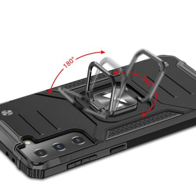 5. Wozinsky Ring Armor tough hybrid case cover + magnetic holder for Samsung Galaxy S22 blue