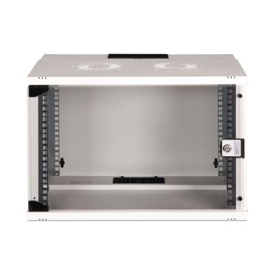 9. 19" 7U wall-mounted network cabinet, SOHO PRO 370 x 540 x 400 mm, glass door, gray, unassembled, 60 kg
