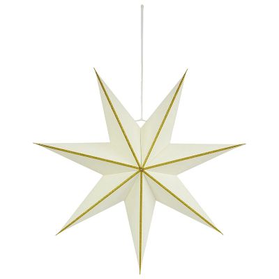 2. DECORATIVE HANGING PAPER STAR FSC 18x45CM WHITE 7 ARMS MICA