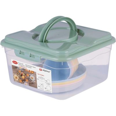 9. ALPINA SET OF TOURIST AND PICNIC UTENSILS 21 PIECES