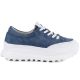 2. Women's blue leather platform shoes Vince