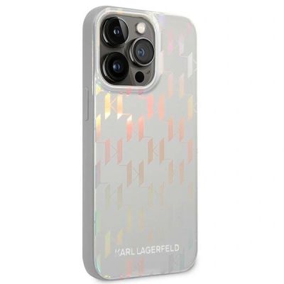 3. Karl Lagerfeld Karl Lagerfeld Monogram Iridescent case for iPhone 14 Pro - silver