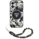 2. Guess Palm Trees Triangle Pearl Strap MagSafe case for iPhone 16 black