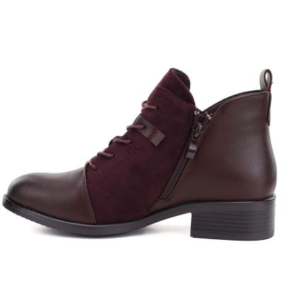 3. Women's suede insulated ankle boots, burgundy, M.Daszyński MR2458