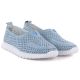 4. Women's leather openwork shoes, blue Vinceza 93220