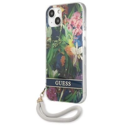 2. Guess GUHCP13SHFLSB iPhone 13 mini 5.4" blue/blue hardcase Flower Strap