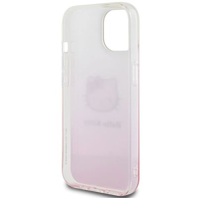 7. Hello Kitty IML Gradient Electrop Kitty Head case for iPhone 15 - pink