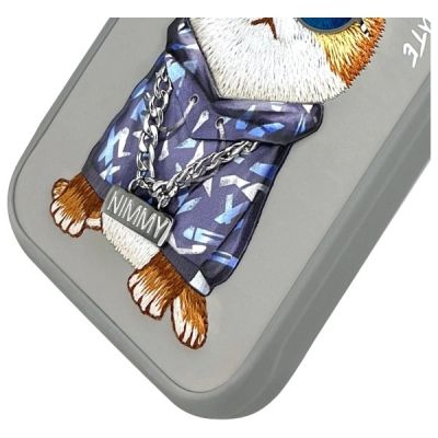 4. Nimmy Glasses Cool Cat Case for iPhone 15 Pro Max - Gray