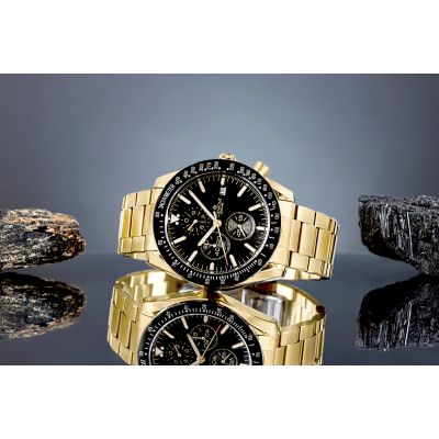 5. Men's Watch Giewont Chronograph Sapphire Gold Black GW8720-B4